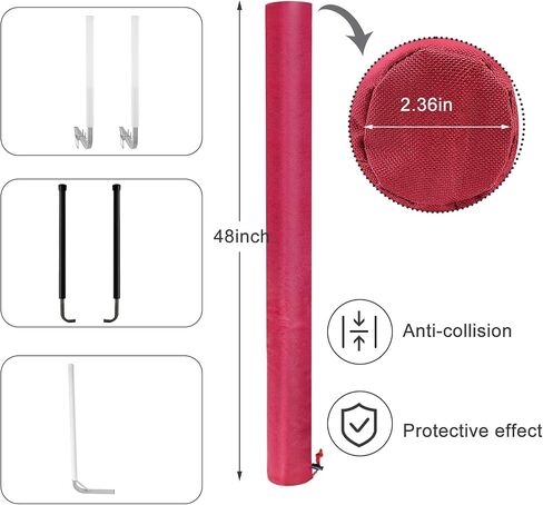 1 Pair Boat Trailer Guide Pole Pad and Cover, Red Boat Guide Pole Covers Heavy Duty 600D Oxford Cloth Foam Protector Boat Trailer Pads for Guides with Reflective Strips and Capped Ends in Saudi Arabia