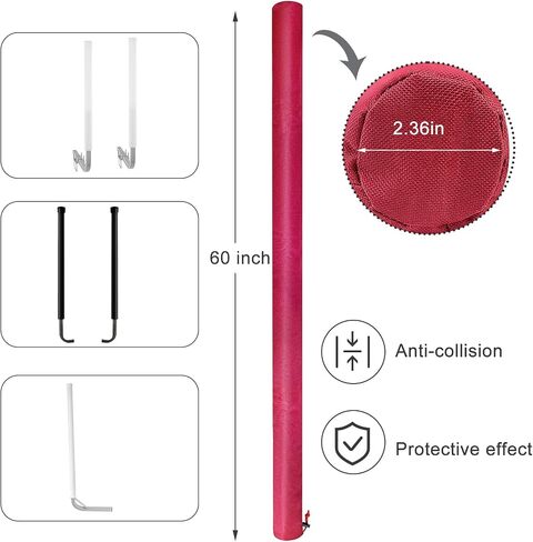 1 Pair Boat Trailer Guide Pole Pad and Cover, Red Boat Guide Pole Covers Heavy Duty 600D Oxford Cloth Foam Protector Boat Trailer Pads for Guides with Reflective Strips and Capped Ends in Saudi Arabia