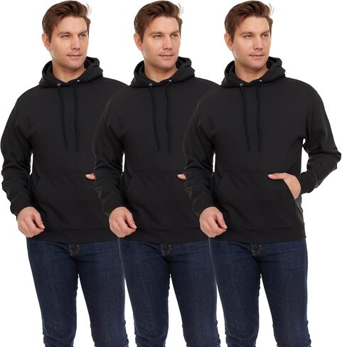 BILLIONHATS 3 Pack Mens Hoodie Sweatshirts, Cotton Blend, Bulk Adults Hoodies Sweatshirt in Saudi Arabia