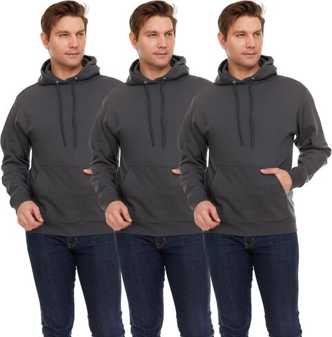 BILLIONHATS 3 Pack Mens Hoodie Sweatshirts, Cotton Blend, Bulk Adults Hoodies Sweatshirt in Saudi Arabia