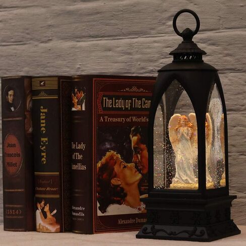 GenSwin Witch Halloween Snow Globe Lantern Battery Operated Water Swirling Glitter with 6H Timer, LED Lighted Scene for Halloween Home Decoration Gift(9.6"x 4.6" x 3.1") in Saudi Arabia