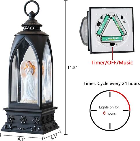 GenSwin Witch Halloween Snow Globe Lantern Battery Operated Water Swirling Glitter with 6H Timer, LED Lighted Scene for Halloween Home Decoration Gift(9.6"x 4.6" x 3.1") in Saudi Arabia