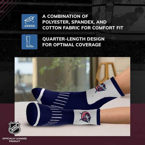 For Bare Feet NHL Adult Surge Team Mascot Mens and Womens Quarter Socks in Saudi Arabia