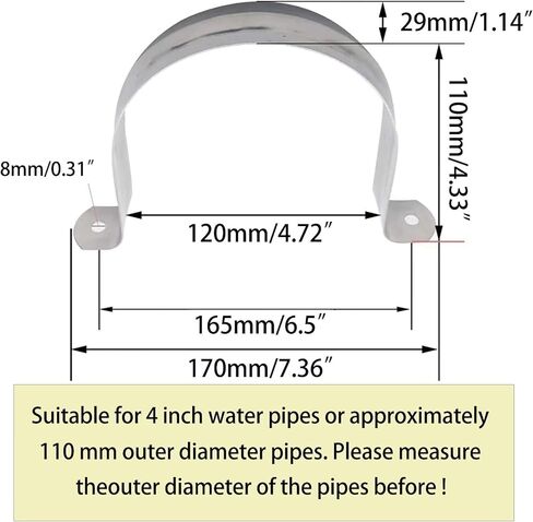 1/2 بوصة ثقبين حزام U قوس الفولاذ المقاوم للصدأ أنبوب حزام التوتر كليب مجموعة متنوعة الثقيلة الأنابيب الصلبة حزام المشبك للقطر الداخلي لأنابيب المياه هو 1/2 بوصة 30 قطعة (20 مللي متر) in Kuwait