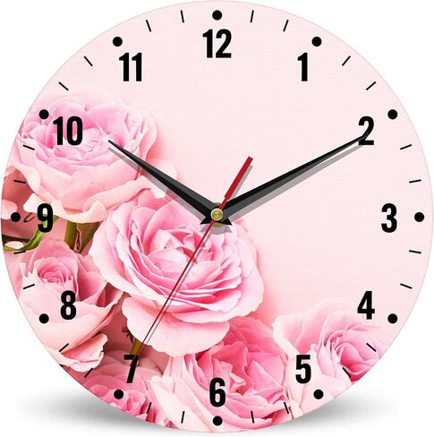 Clock for Bedroom,Wildflower Wall Clocks for Living Room Decor,Butterfly Flowers Summer Kitchen Clocks Wall Battery Operated - 10 Inch Round Bathroom Wall Clock Silent Non-Ticking in Saudi Arabia