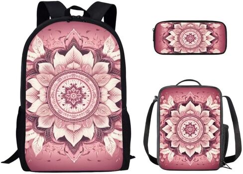 Colorful Triceratops School Backpack 3Pcs Set Yellow Purple Gradient School Kids Backpacks with Lunch Box Cartoon Triceratops Dinosaur Lightweight Elementary Bookbag for Students in Saudi Arabia
