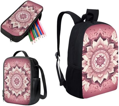 Colorful Triceratops School Backpack 3Pcs Set Yellow Purple Gradient School Kids Backpacks with Lunch Box Cartoon Triceratops Dinosaur Lightweight Elementary Bookbag for Students in Saudi Arabia