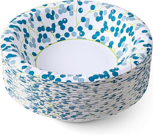 Glad Everyday Disposable Paper Bowls with Berry Nice Design - Soak-Proof, Cut-Proof, Microwaveable Paper Bowls, Spring Themed Disposable Bowls for Everyday Use | 16 Ounces, 44 Count in Saudi Arabia