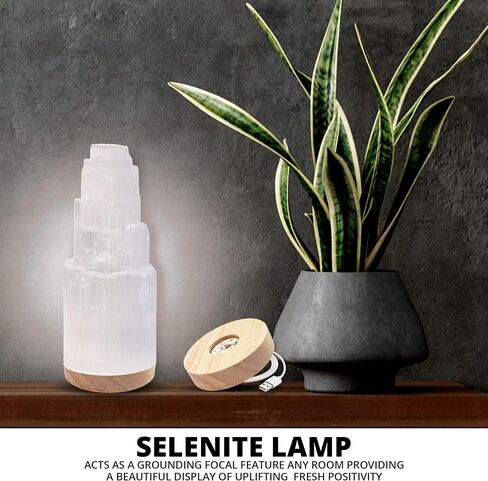 WBM Selenite Crystal Skyscraper Tower 15cm Long, Natural Healing & Calming Effects, Moroccan Crystal without Cord for Home Decor 3-5 Lbs in Saudi Arabia