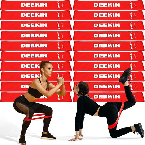 Deekin 20 قطعة من أربطة المقاومة المقاومة للتمارين الرياضية ومعدات التمرين شريط مطاطي للنساء والرجال للياقة البدنية المنزلية وصالة الألعاب الرياضية واليوجا in Kuwait