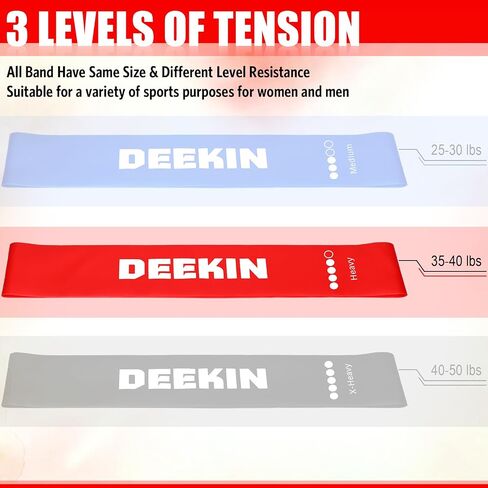 Deekin 20 قطعة من أربطة المقاومة المقاومة للتمارين الرياضية ومعدات التمرين شريط مطاطي للنساء والرجال للياقة البدنية المنزلية وصالة الألعاب الرياضية واليوجا in Kuwait