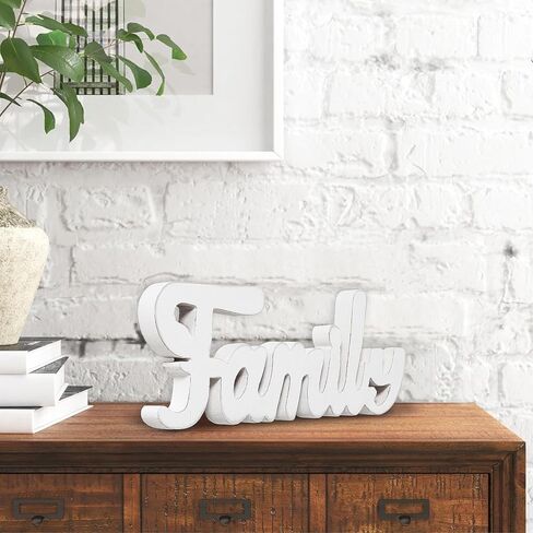 Rustic White Wooden Blessed Sign for Tabletop 15", Wall Hanging Farmhouse Blessed Signs for Home Decor, Handmade Thanksgiving Signs Decor, Christmas Signs for Living Room Entryway in Saudi Arabia