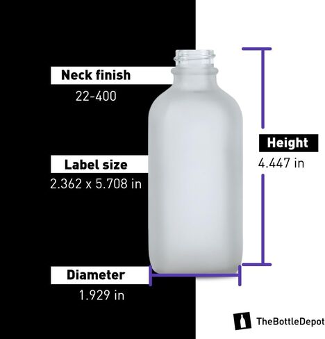 The Bottle Depot - 12 Pack - 4 oz Glass Bottle With Cap - Black Frosted - 22-400 Neck Finish - Boston Round Bottles - UV Rays Protection in Saudi Arabia