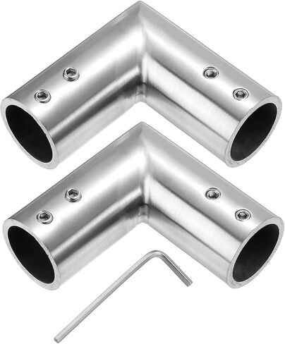 uxcell 2pcs Corner Curtain Rod Connector, 90 Degree Window Curtain Rod Corner with Hex Wrench for 1 Inch Bay Window Curtain Rods, Black in Saudi Arabia