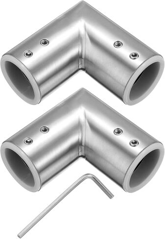 uxcell 2pcs Corner Curtain Rod Connector, 90 Degree Window Curtain Rod Corner with Hex Wrench for 1 Inch Bay Window Curtain Rods, Black in Saudi Arabia