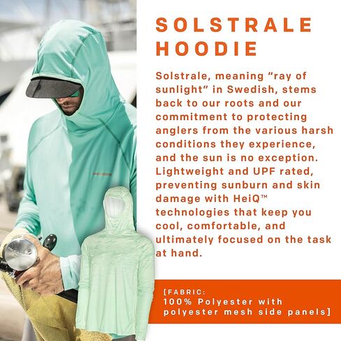 هودي الصيد Solstrale للرجال من Grundens | ملاءمة نشطة، حماية من الشمس in Kuwait