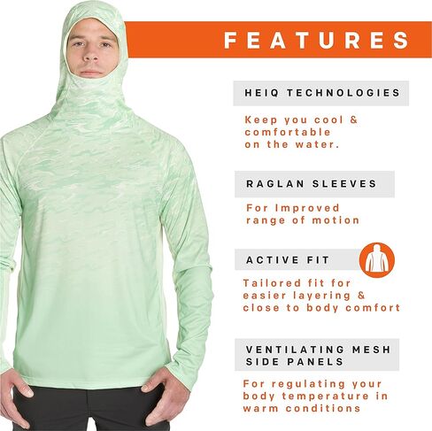 هودي الصيد Solstrale للرجال من Grundens | ملاءمة نشطة، حماية من الشمس in Kuwait