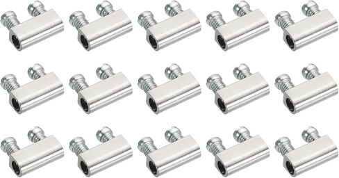 PATIKIL Steel Wire Rope Cable Clamp, 15 Pack M3 Double Hole Wire Rope Clips 3.0mm Line Hole with End Screw Stopper Gold Tone in Saudi Arabia