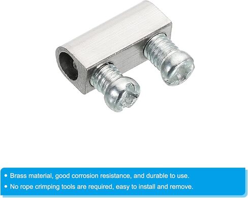 PATIKIL Steel Wire Rope Cable Clamp, 15 Pack M3 Double Hole Wire Rope Clips 3.0mm Line Hole with End Screw Stopper Gold Tone in Saudi Arabia