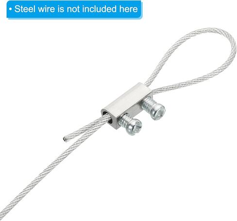 PATIKIL Steel Wire Rope Cable Clamp, 15 Pack M3 Double Hole Wire Rope Clips 3.0mm Line Hole with End Screw Stopper Gold Tone in Saudi Arabia