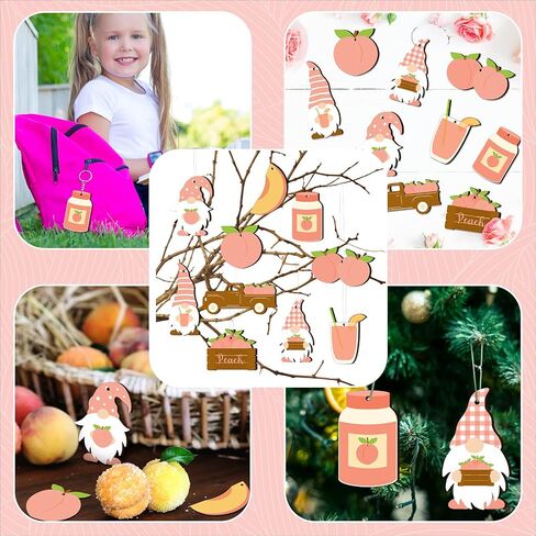 30 Pcs Summer Tree Ornaments Wood Gnomes Hanging Ornaments Summer Fruit Wood Gift Tags with String Summer Tree Decorations for Home Hawaiian Holiday Party Decoration (Watermelon Style) in Saudi Arabia