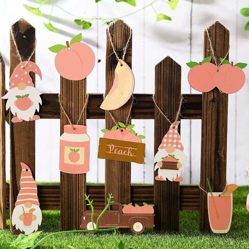 30 Pcs Summer Tree Ornaments Wood Gnomes Hanging Ornaments Summer Fruit Wood Gift Tags with String Summer Tree Decorations for Home Hawaiian Holiday Party Decoration (Watermelon Style) in Saudi Arabia