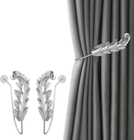 2Pack Leaf Shaped Curtain Holdbacks Curtain Hook Drapery Holdbacks Classical Metal Curtain Side Holders Decorative Wall Mounted Hooks Hangerfor Drapes Window Home Decoration,Gold in Saudi Arabia