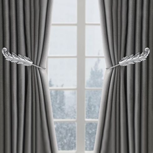 2Pack Leaf Shaped Curtain Holdbacks Curtain Hook Drapery Holdbacks Classical Metal Curtain Side Holders Decorative Wall Mounted Hooks Hangerfor Drapes Window Home Decoration,Gold in Saudi Arabia