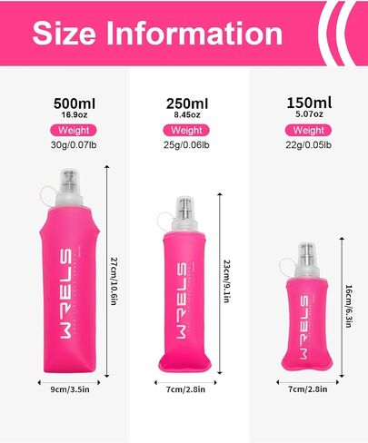 TPU Soft Flask Lightweight Portable Resable Water Bottle,BPA Free Collapsible Flask for Hydration Pack in Running Hiking Cycling and Marathon(500ml-2 Packs) in Saudi Arabia