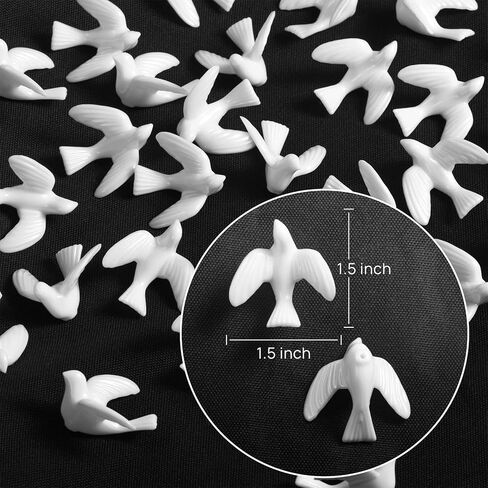 150 حمامة بيضاء صغيرة للحرف اليدوية، تماثيل طيور صغيرة بحجم 3/4 بوصة لتزيين كعكة الزفاف in Kuwait