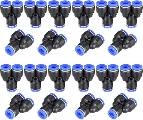 Y Shape Push Fittings, 4mm (5/32") OD Push to Connect Quick Fitting, Air line Push Lock Tube Fitting Splitter, 20Pcs (PY4) in Kuwait