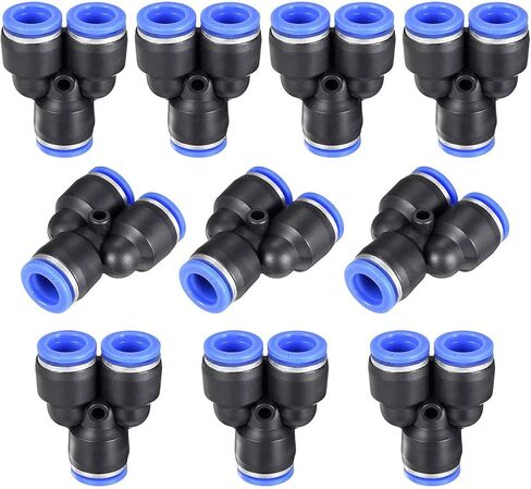 Y Shape Push Fittings, 4mm (5/32") OD Push to Connect Quick Fitting, Air line Push Lock Tube Fitting Splitter, 20Pcs (PY4) in Kuwait