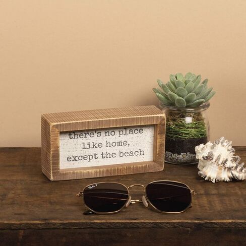 Primitives by Kathy 16354 Distressed Beach-Inspired Small Box Sign, 4 x 3-Inches, Home by The Water in Kuwait