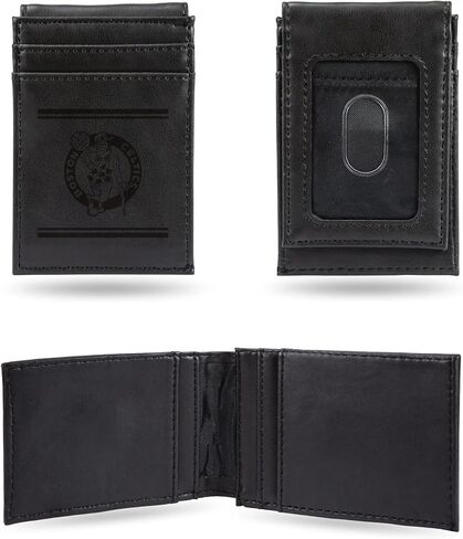 Rico Industries NBA Boston Celtics Premium Laser Engraved Vegan Black Leather Bill-fold Wallet - Slim yet Sturdy Design - Perfect to Show Your Team Pride or Gift in Saudi Arabia