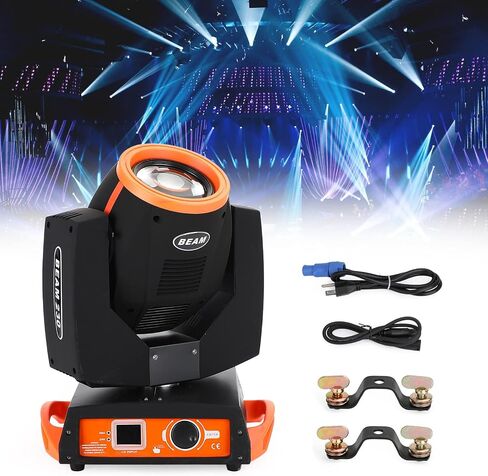 Topteng 7R 230W Beam Sharpy Moving Head Light 17 Gobos RGBW Beam Lights، 360 درجة DJ Lights Beam Sharpy Light 8 بريزم، ستروب، 16CH DMX512 الحفلات الموسيقية والنوادي وعروض الدي جي وحفلات الزفاف والعروض المسرحية in Saudi Arabia