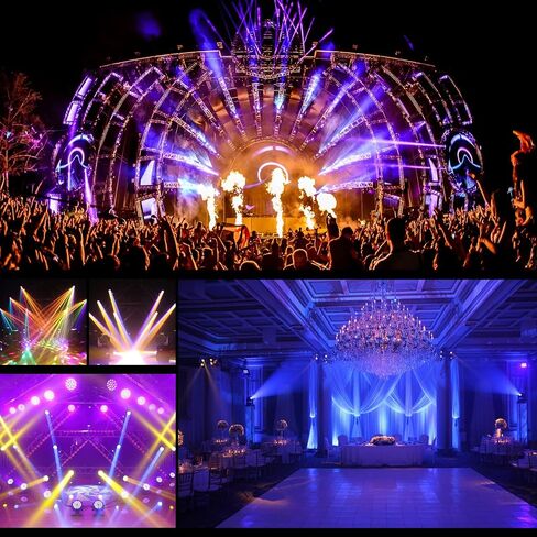 Topteng 7R 230W Beam Sharpy Moving Head Light 17 Gobos RGBW Beam Lights، 360 درجة DJ Lights Beam Sharpy Light 8 بريزم، ستروب، 16CH DMX512 الحفلات الموسيقية والنوادي وعروض الدي جي وحفلات الزفاف والعروض المسرحية in Saudi Arabia
