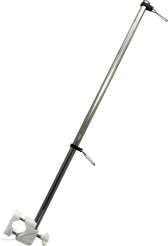 MARINE CITY 304 Stainless Steel Rail Mounted Flag Staff with White Plastic Flag Pole Base | Fits 7/8 Inches to 1 Inch Round and Square Tubes | Ideal for Marines, Boats, Yachts in Saudi Arabia