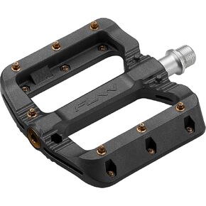 Funn Black Magic Plastic Flat Mountain Bike Pedal Set - Lightweight Wide Platform Bicycle Pedals for Stability, 9/16-inch CrMo Axle Bike Pedals for MTB/BMX/Urban/Gravel Riding