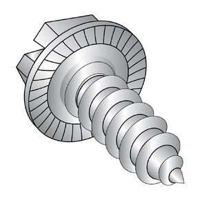 Small Parts 1412ABSWS188 18-8 Stainless Steel Sheet Metal Screw, Plain Finish, Serrated Hex Washer Head, Slotted Drive, Type AB, 1/4"-14 Thread Size, 3/4" Length (Pack of 10)