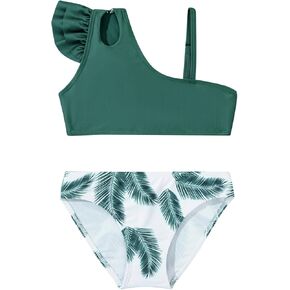 Toddler Girls Swimsuit Ruffle Swimwear Kids Two Piece Bathing Suits Beach Bikini Set