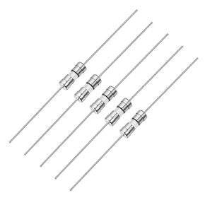 Fielect 20Pcs Slow Blow Fuse 250V 5A Slow Blow Axial Lead Glass Fuse Glass Tube Fuses 3.6x10mm