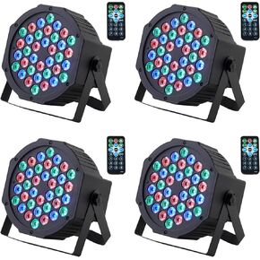 VEVOR Stage Lights, 4 in 1 RGB Party Lights, LED Pattern Strobe Light, Mixed Lighting Effects Sound Activated with Red & Green Effect Light for DJ Club Disco Party Wedding Birthday Christmas