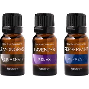 SpaRoom 100% Pure Essential Oils Set; Perfect for Aromatherapy, Diffusers, Humidifiers and Home Care, Gift Set of 8