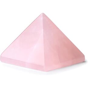 Rose Quartz Crystal Pyramid Pink Healing Crystals 1.5" Gemstones Pyramid for Attracts Lucky Meditation Energy Balance Reiki