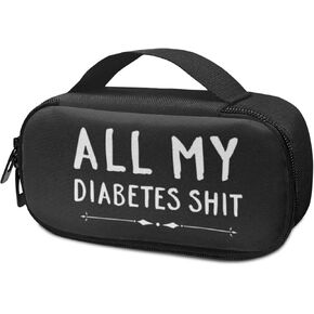 All My Diabetes Stuff Insulin Cooler Travel Case Diabetic Medication Insulated Cool Organizer for Blood Sugar Test Strips, Medication, Glucose Meter, Pills, Tablets