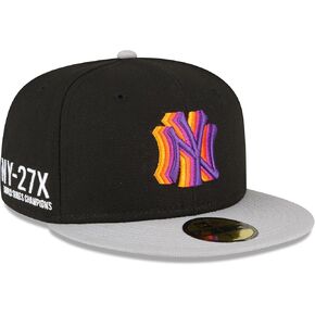 New Era NY New York Yankees 59FIFTY Rewind 27x World Series Champions Side Patch Fitted Cap, Hat