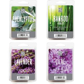 Hosley Set of 4 Assorted Scented Wax Cubes - 2.5 oz Each | Hand-Poured, Essential Oil Infused | Ideal for Weddings, Spa, Reiki, Meditation | Fragrance Melts Gift Set