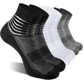 Compression Ankle Support Socks Coolmax Wicking Cushioned Athletic Plantar Fasciitis Relief Men Women 2/3/6 Pairs