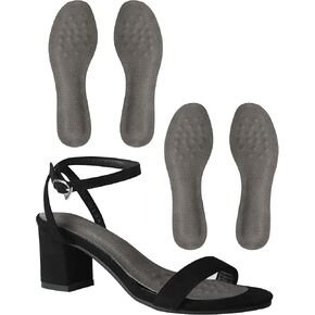 2 Pairs High Heel Insoles for Women, Pigskin Cushion Sandal Inserts with Massage Dots Pain Relief, 3/4 Invisible Arch Support Insoles for Flats Open Toe Shoes Dress Shoes Anti-Slip, Beige S Women 5-8