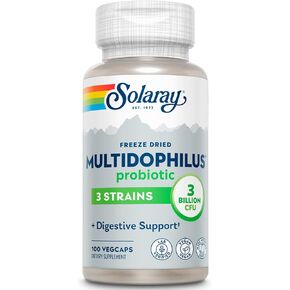 SOLARAY Multidophilus 3 Freeze Dried | 3 Billion CFU | Probiotics L. acidophilus, B. bifidum, and L. bulgaricus for